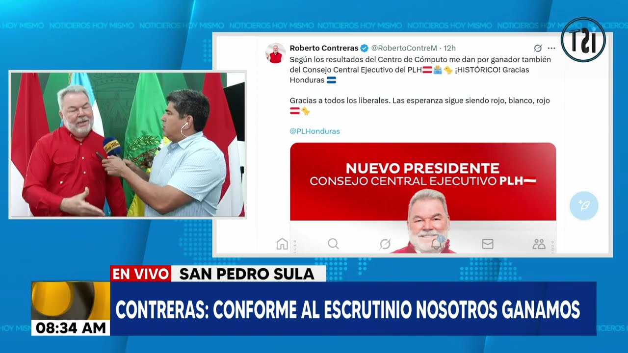 Roberto Contreras se declara ganador del Consejo Central del Partido Liberal