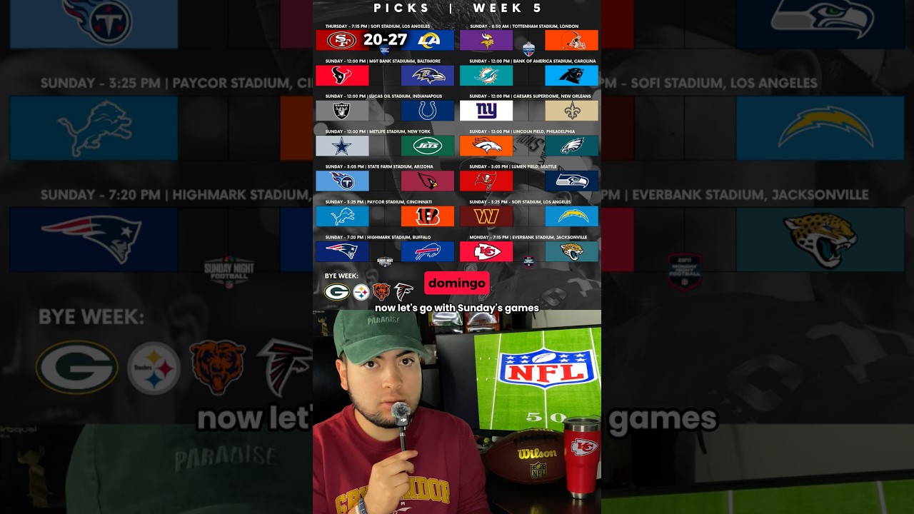 Picks y predicciones Semana 5 de NFL