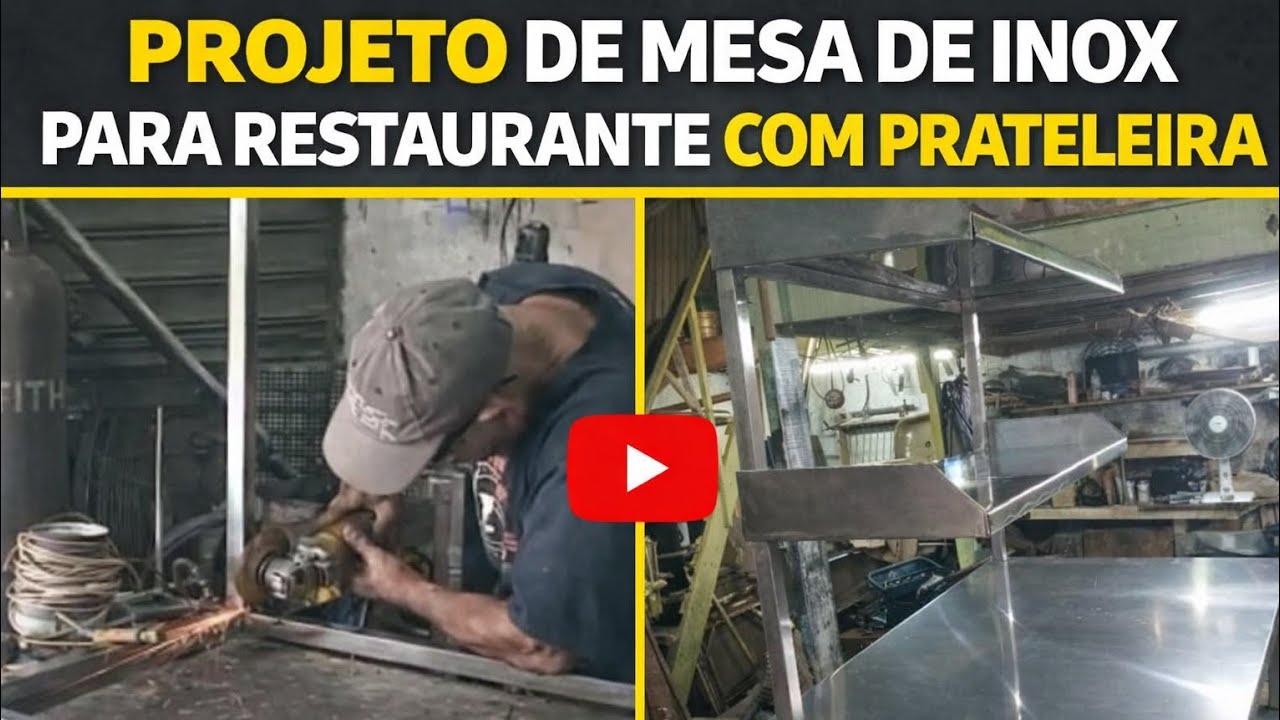 Projeto do zezinho #mesa inox com prateleira para restaurante início do projeto parte 1