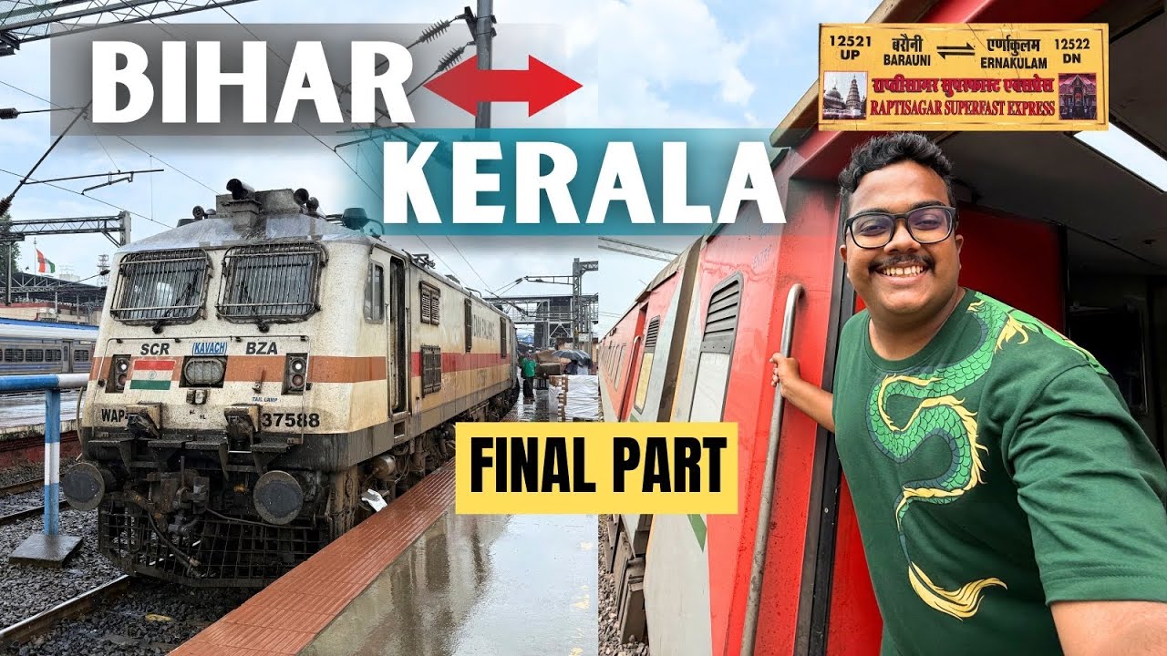 Raptisagar Express Final Part: Warangal to Ernakulam | Via Chennai & Kerala Morning Scenes