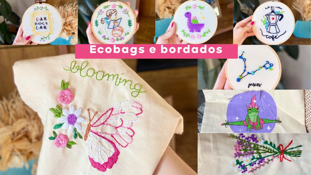 Fazendo Ecobags e bordados do 0! ✨🪡🧵💕