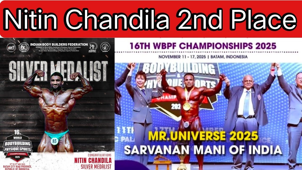 @nitinchandilaofficial Silver Medal.Mr Universe 2025 Sarvanan Mani. Indonesia Nitin Chandila 