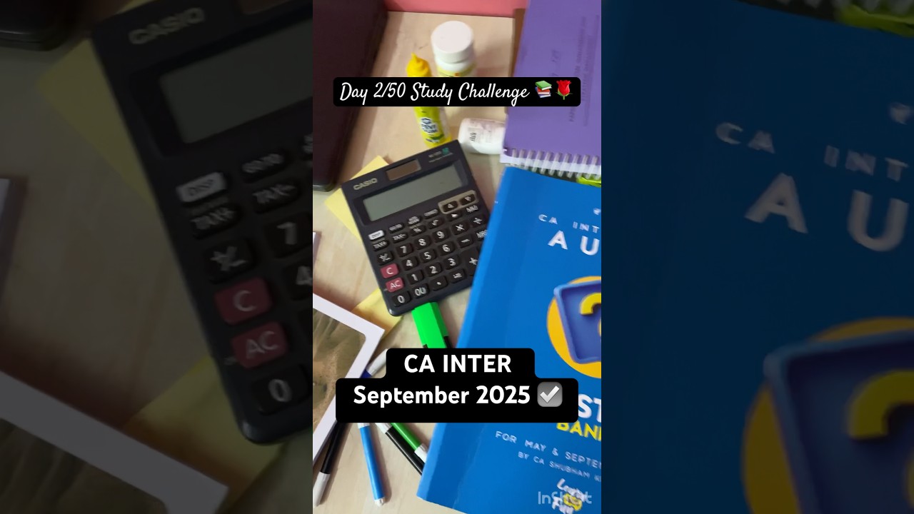 Day 2/50 Study Challenge🔥| CA INTER | study vlog 🌹#icai #icai_students_group #icaistudents #shorts