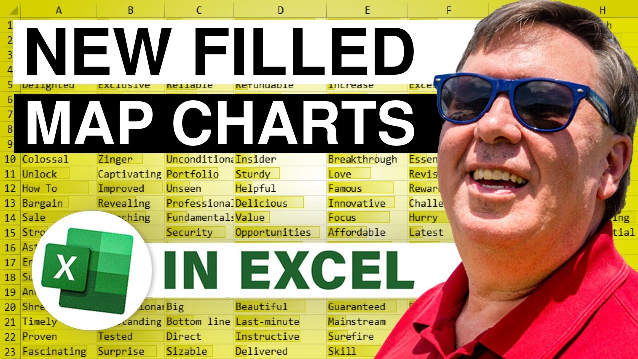 Excel - Filled Map Charts for Country, State, County, or Zip Code - Episode 2061