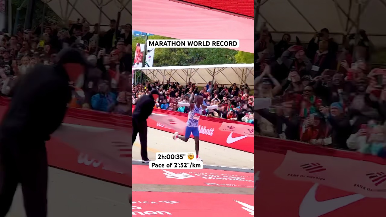 WORLD RECORD 🤯 2h:00:35&rdquo; 🚀 Congrats Kelvin Kiptum at the Chicago Marathon #chicago #marathon #run