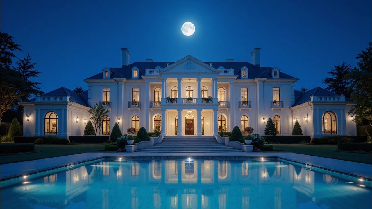 Inside a Mega Mansion in America | White Marble & Royal Blue Luxury