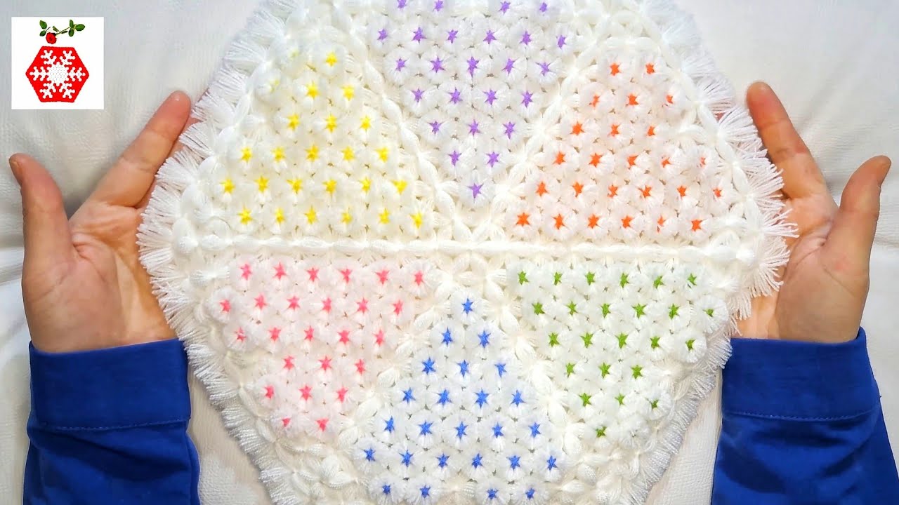 ✅ Colorful Hearts Pattern 💗💛💚 Loom Knit Scrubby Cloth Tutorial