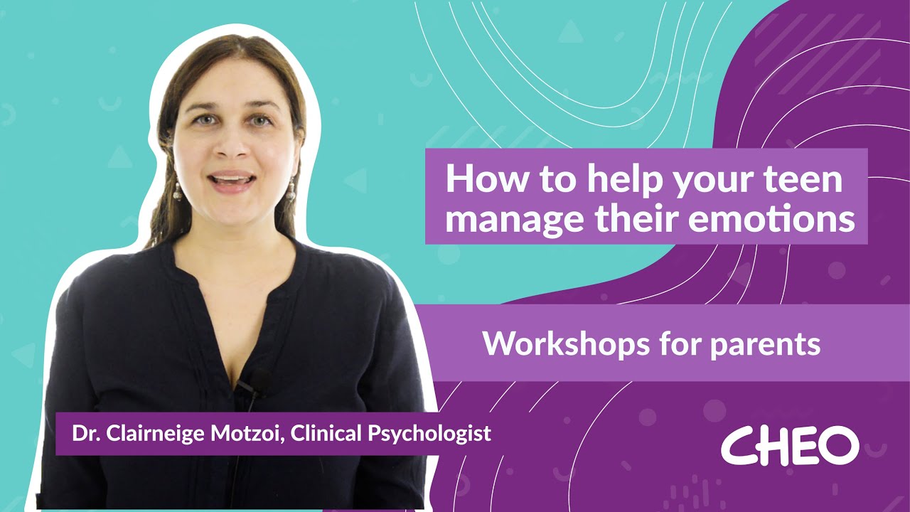 Teens and intense emotions — a workshop with Dr. Clairneige Motzoi