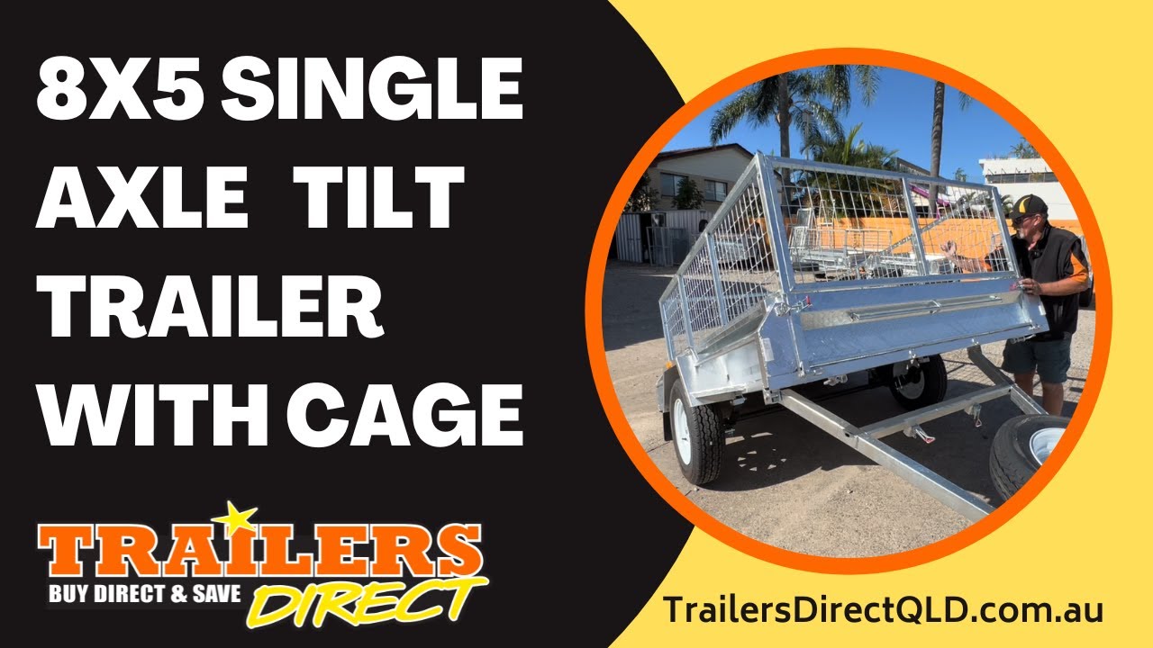8x5 Tilt Trailer With Cage