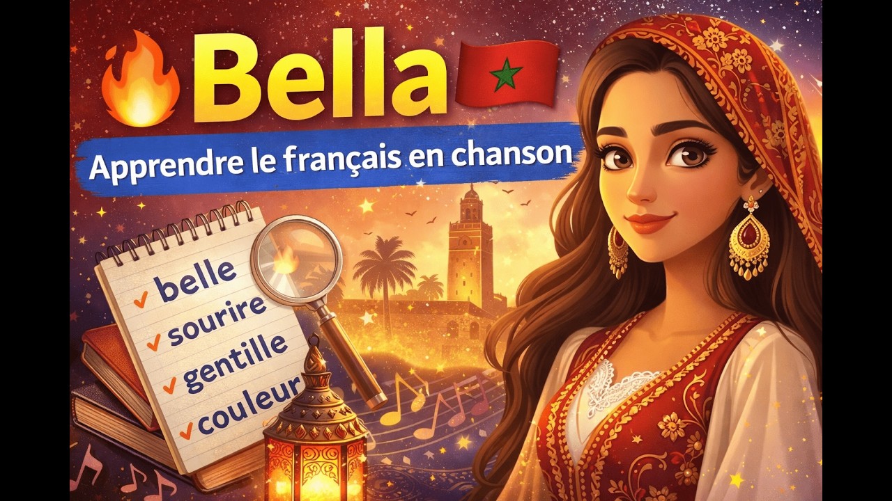 🔥 Bella – Version marocaine inspirée | Apprendre le français en chanson 🇲🇦