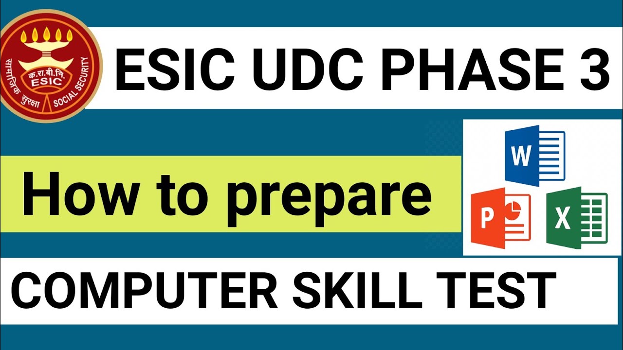 How to prepare Esic udc computer skill test | Esic udc phase 3