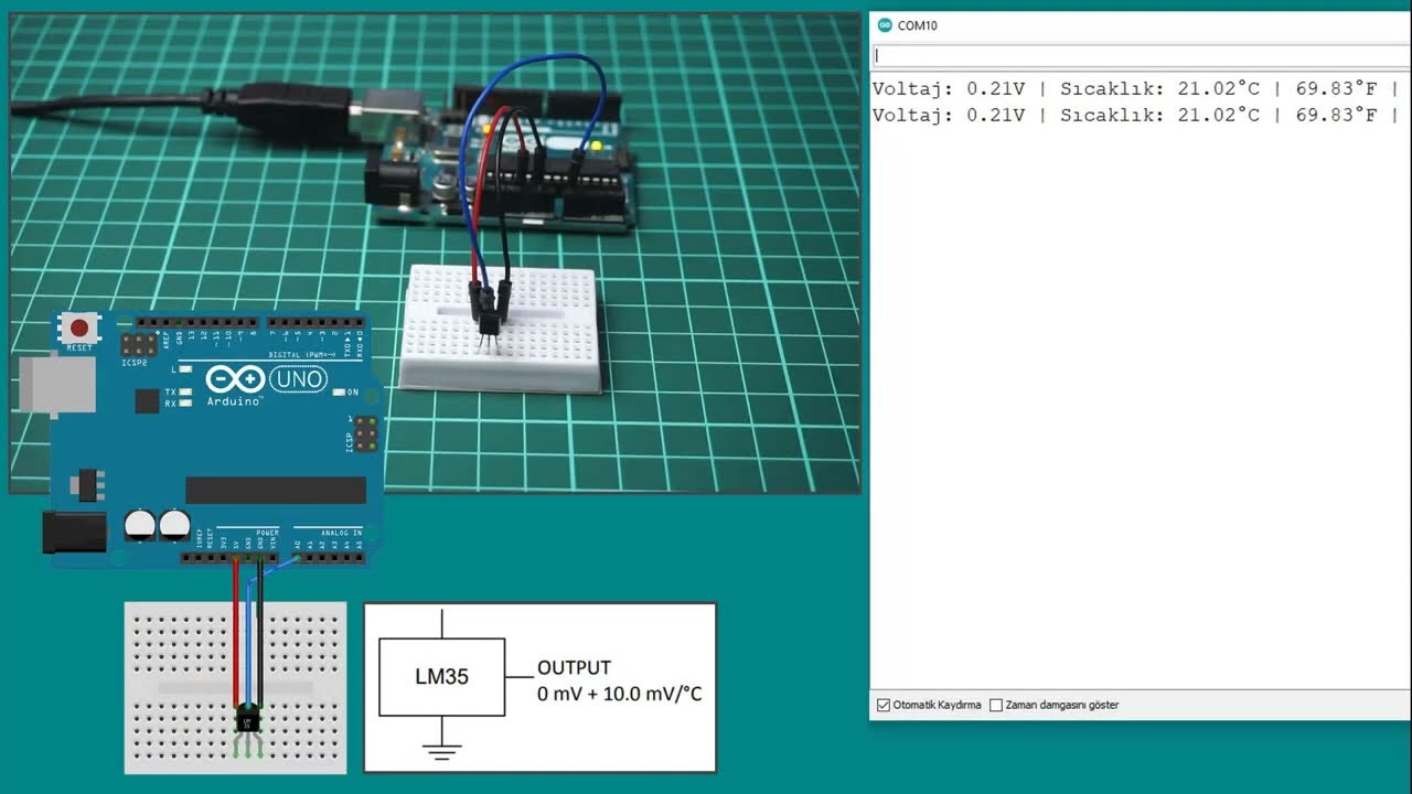 Arduino Dersleri 64: LM35 Sıcaklık Sensörü ile Isı Takibi Nasıl Yapılır?