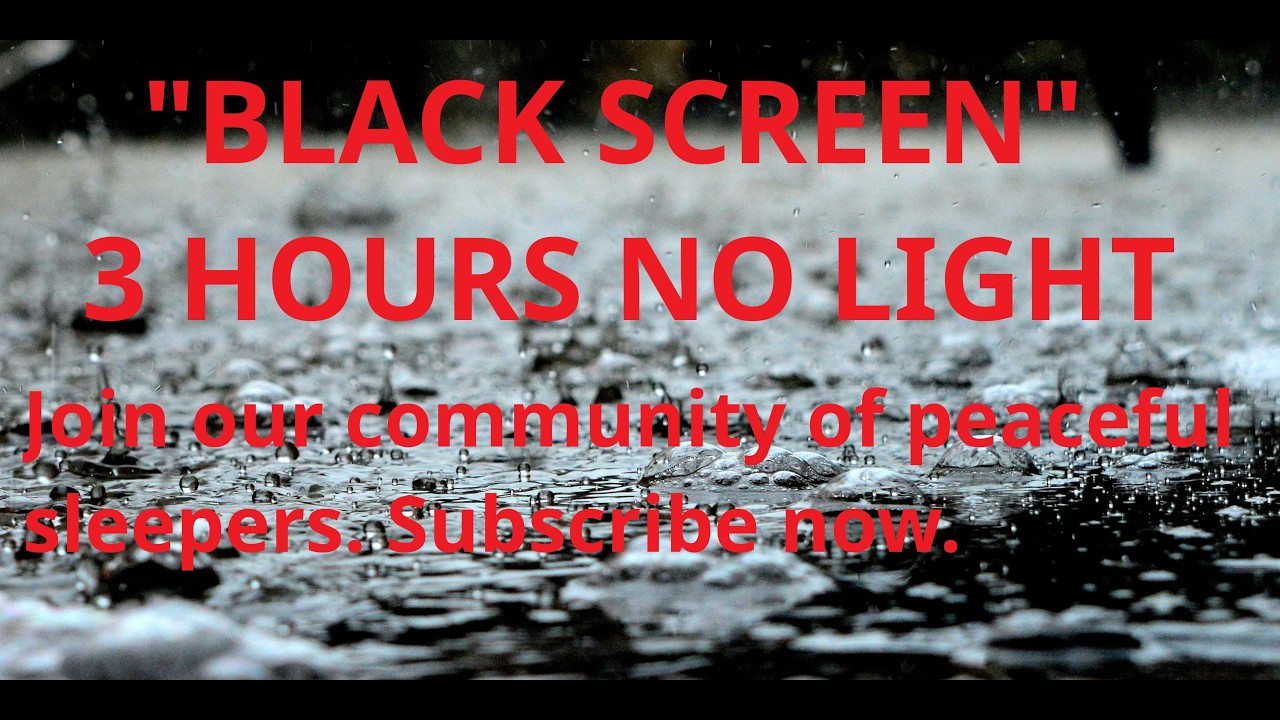 Rainstorm Sounds for Sleep - 3 Hours - Pure Black Screen (No Light)