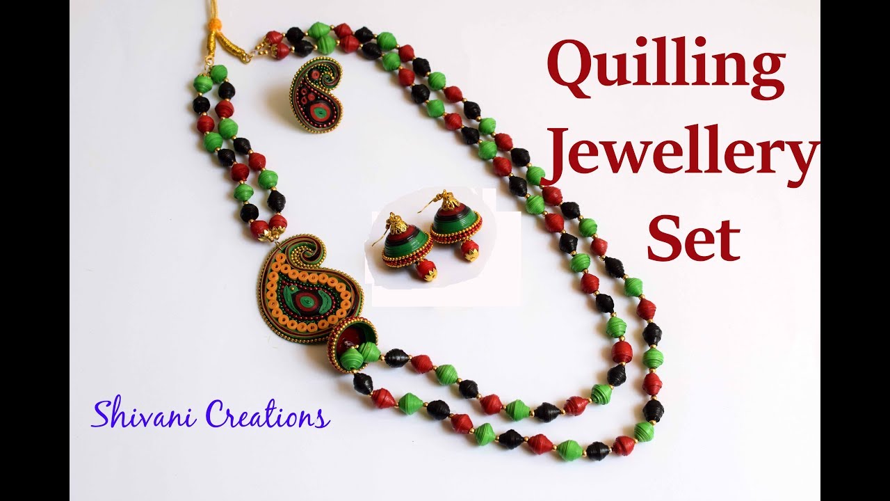 Paper Quilling Necklace Set/ Paper Jewellery Set / quilling earring