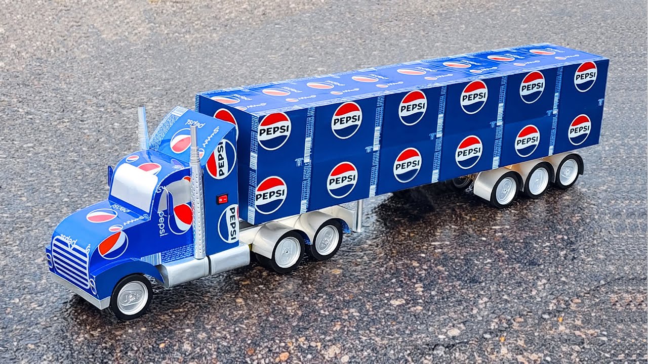 Как сделать контейнеровоз с прицепом — DIY Pepsi Toys — часть 2