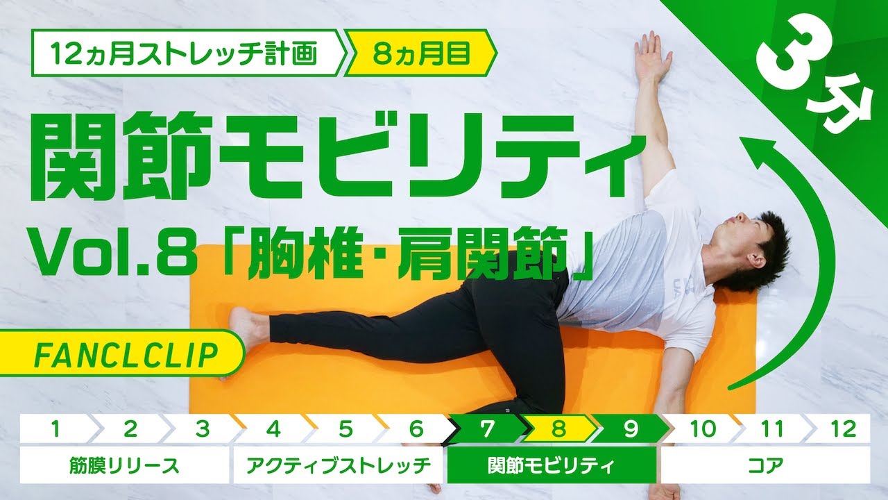関節モビリティ / 胸椎・肩関節　【3分】12ヶ月ストレッチ計画Vol.8