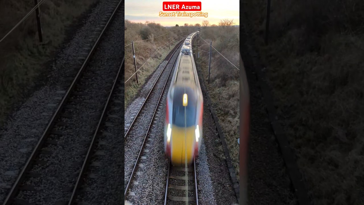 LNER Azuma at speed with a broken pantograph [Cramlington Bridge] #shorts #bullettrain #trains #lner