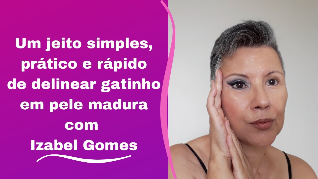 Maquiando os olhos - truque para fazer delineado gatinho em pele madura.