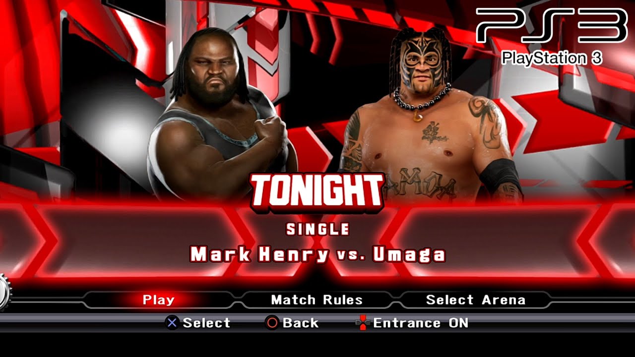WWE SmackDown VS Raw 2009 PS3 - Марк Генри против Умаги [2K][mClassic]