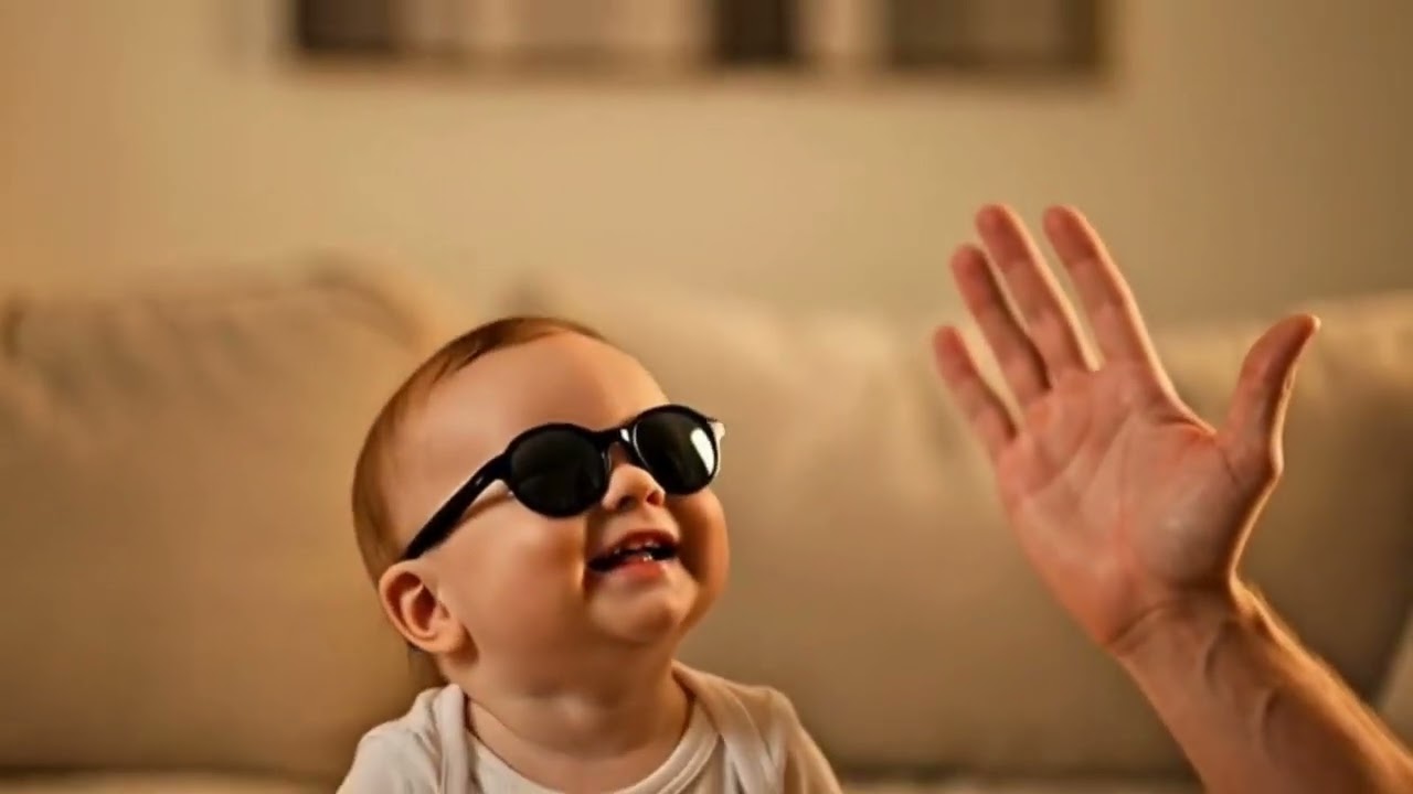 A Baby talk to father when he came home from office very funny . 