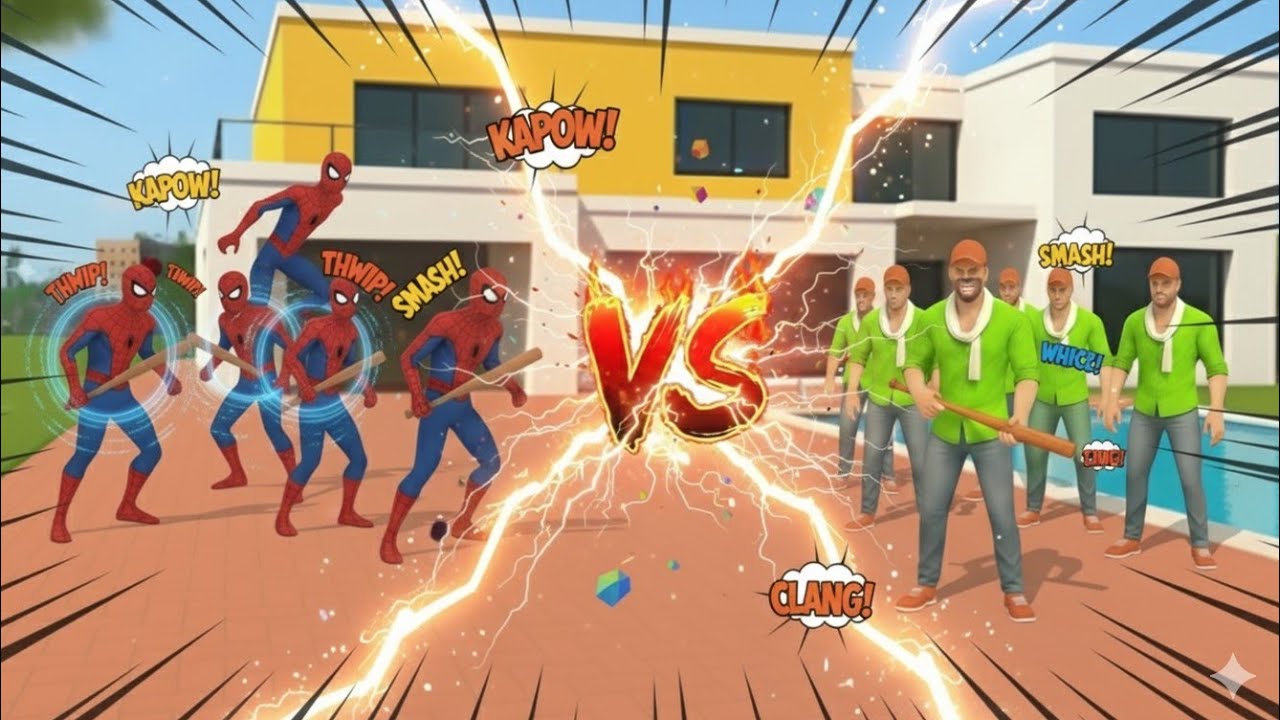 🎯SPIDER-MAN GANG VS JACK  GANG😱😜 FIGHT IN INDIA AUTO SIMULATOR GAME 💥GaMeOnFire 💥