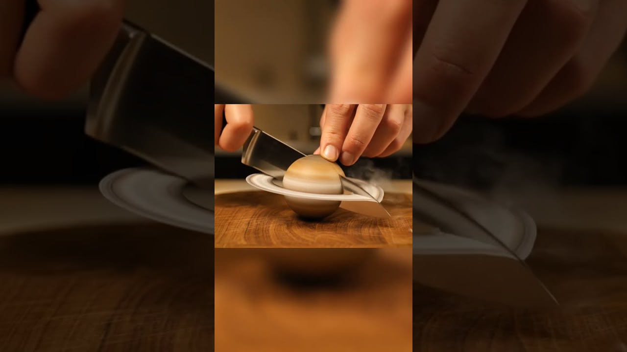 🌌 Saturn sliced-rings scatter as its layers fall apart.#Saturn #PlanetCut #CinematicShorts #YTShorts