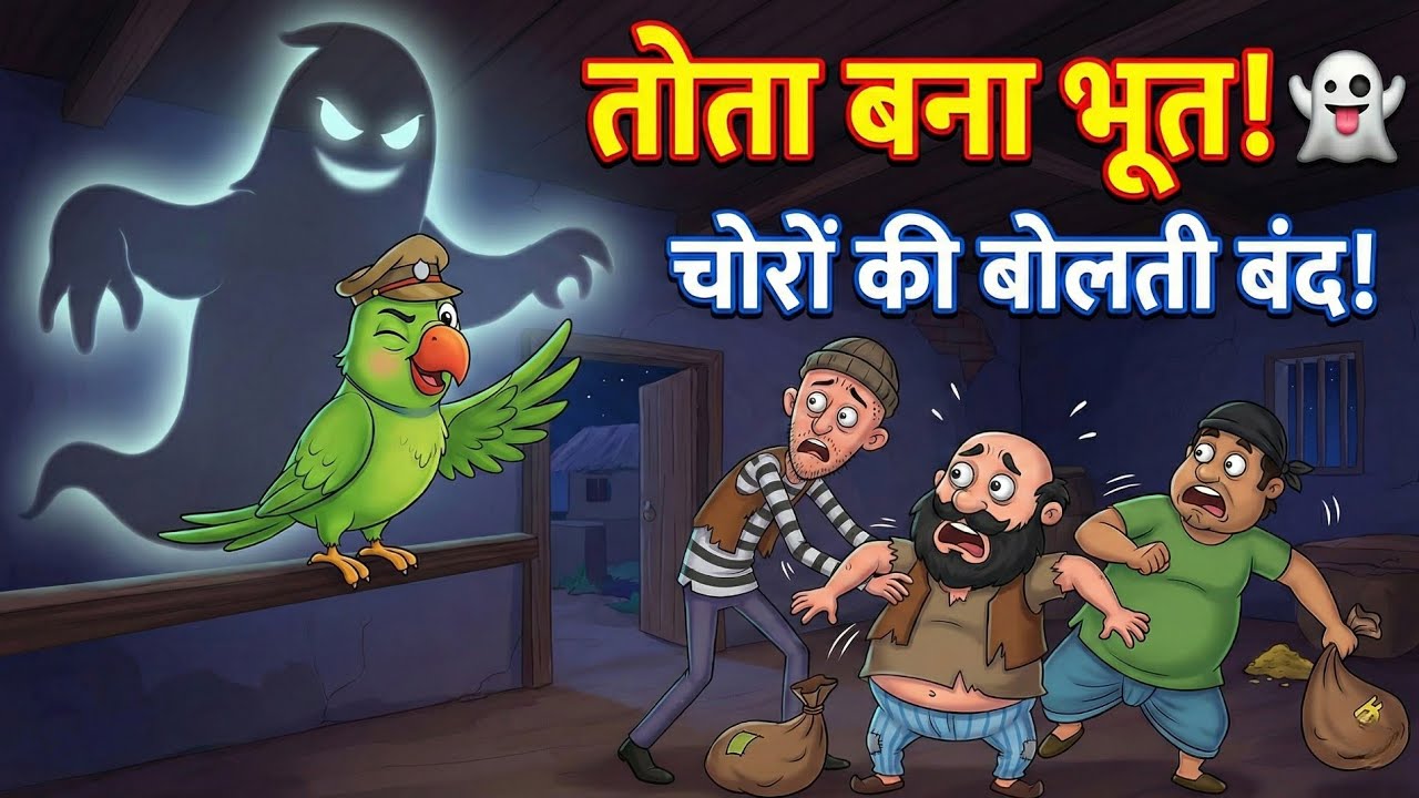 चोरों को भगा देने वाला बोलता तोता 😱 | मज़ेदार कहानी | Hindi Moral Story
