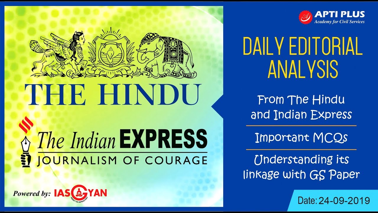 EDITORIAL ANALYSIS !! 24 SEPTEMBER 2019 !! { Public Sector Banks merger and measures }