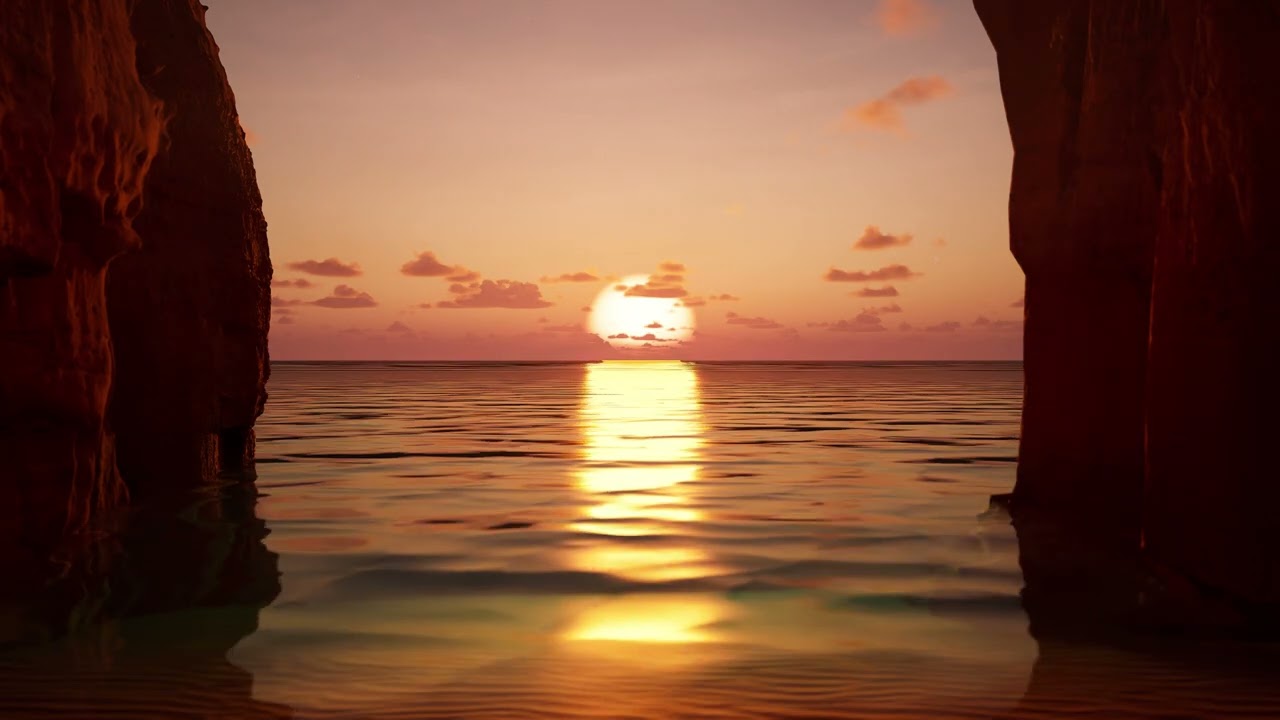 8 HOURS Beach Sunset / Soothing Waves for Sleep, Relaxation & Meditation / Pacified Sound of the Sea