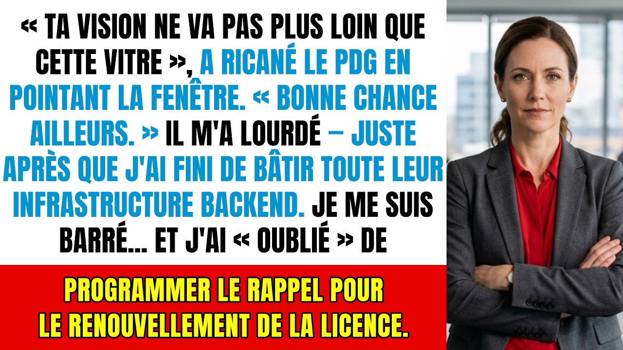 Mon PDG m’a viré : j’ai donc laissé leur licence d’activité expirer d’elle-même.