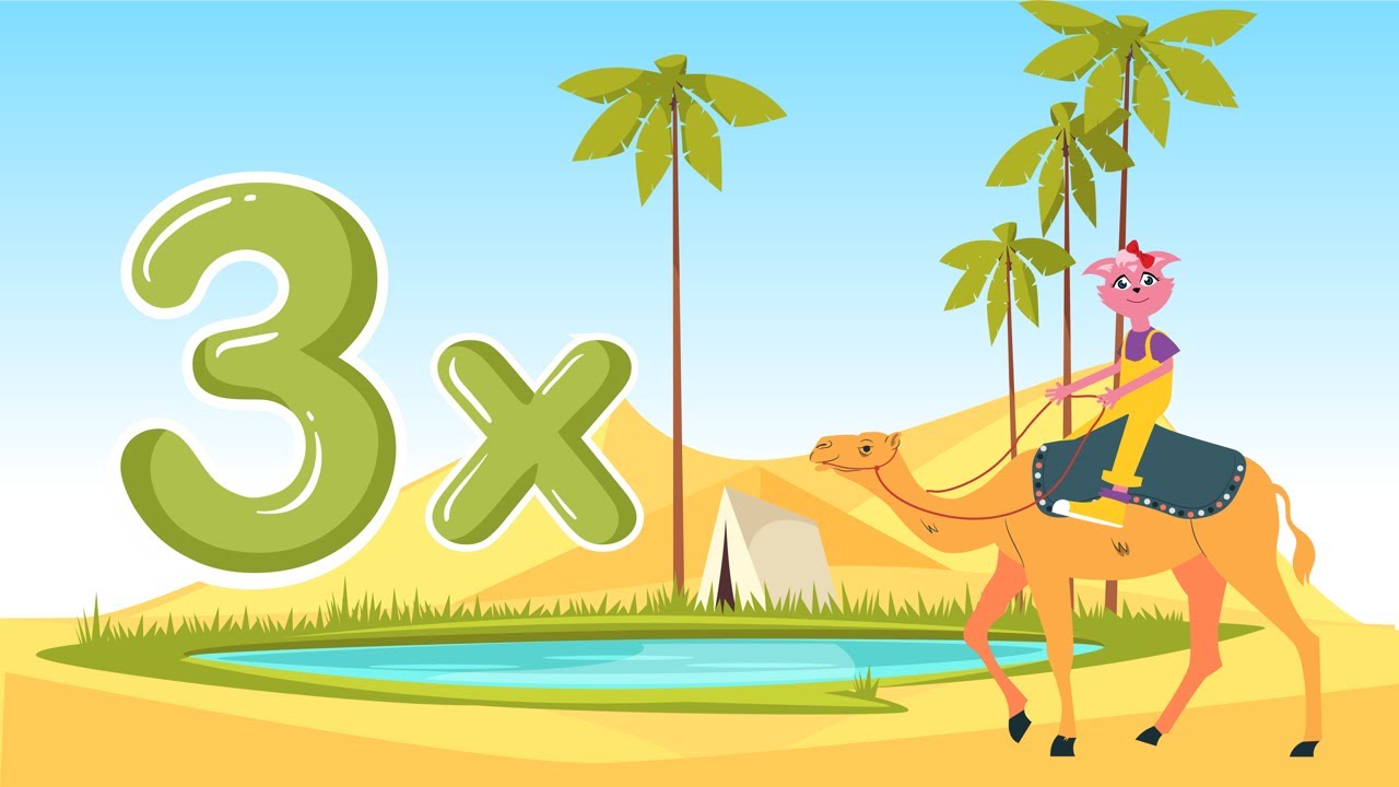 جدول الضرب 3 - تعلم جدول الضرب عربي وانجليزي