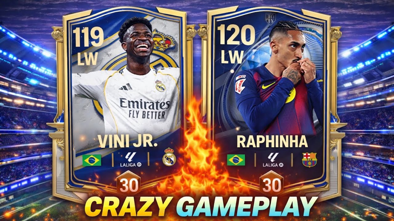 CRAZY GAMEPLAY 😱 | Vini + Raphinha Destroyed Defenders | FC Mobile