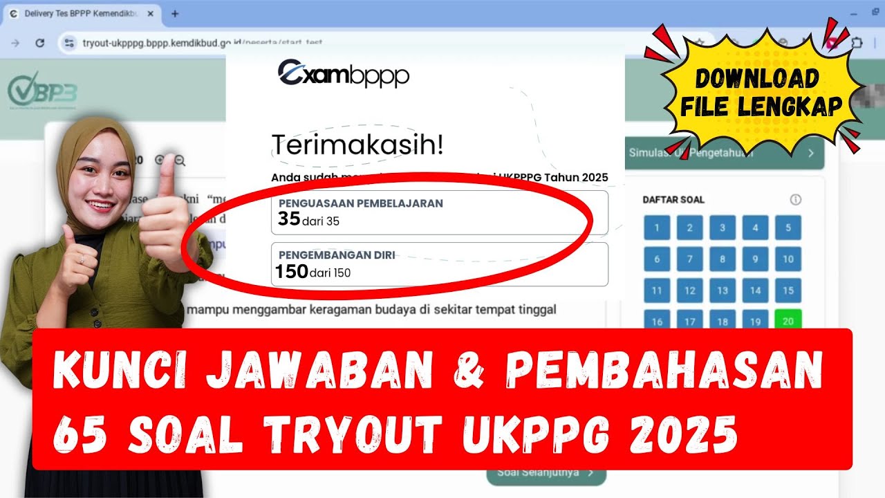 Jawaban 65 Soal Tryout UKPPG Guru Tertentu 2025 Lengkap dengan Pembahasan