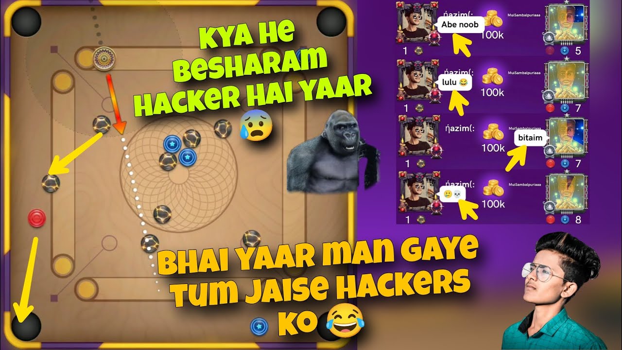 Hacker Vs Gaming Nazim 💀🤣 | Carrom Pool Nazim | Funny Game play Carrom Pool | open to finish 🥶