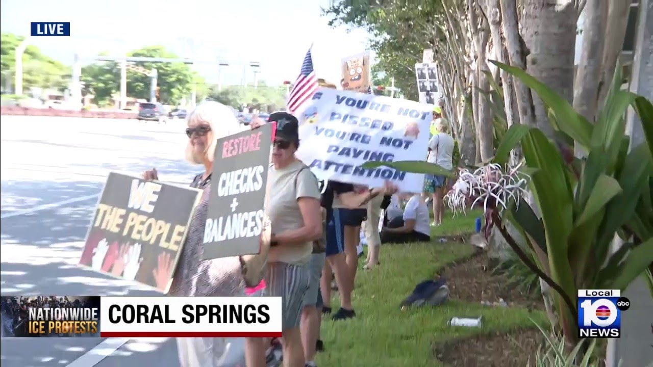 Coral Springs protesters join nationwide ‘Rage Against the Regime’ rallies