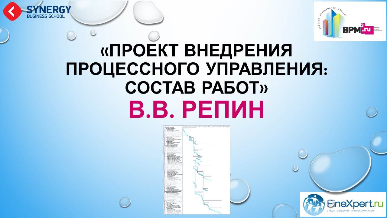Проект внедрения процессного управления: состав работ