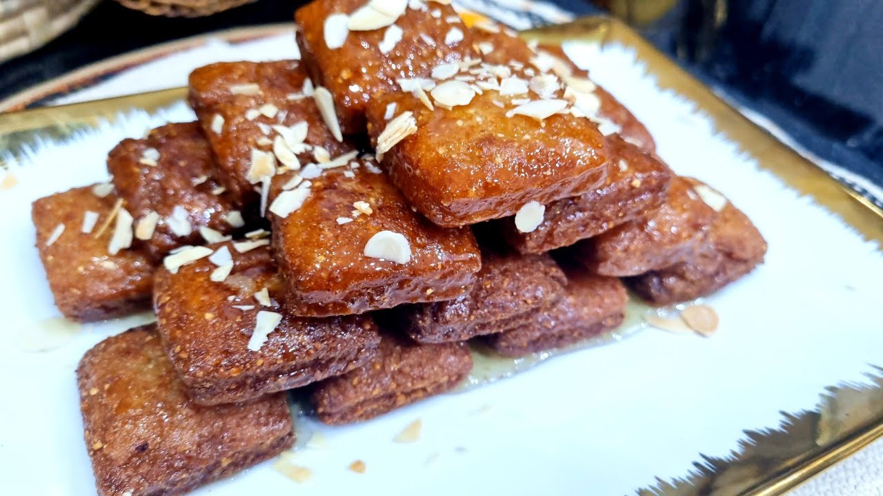 مطبخ ام وليد / حلوة معسلة بدون بيض 🥚 طرية و بنينة بطريقة سهلة 😋👍.