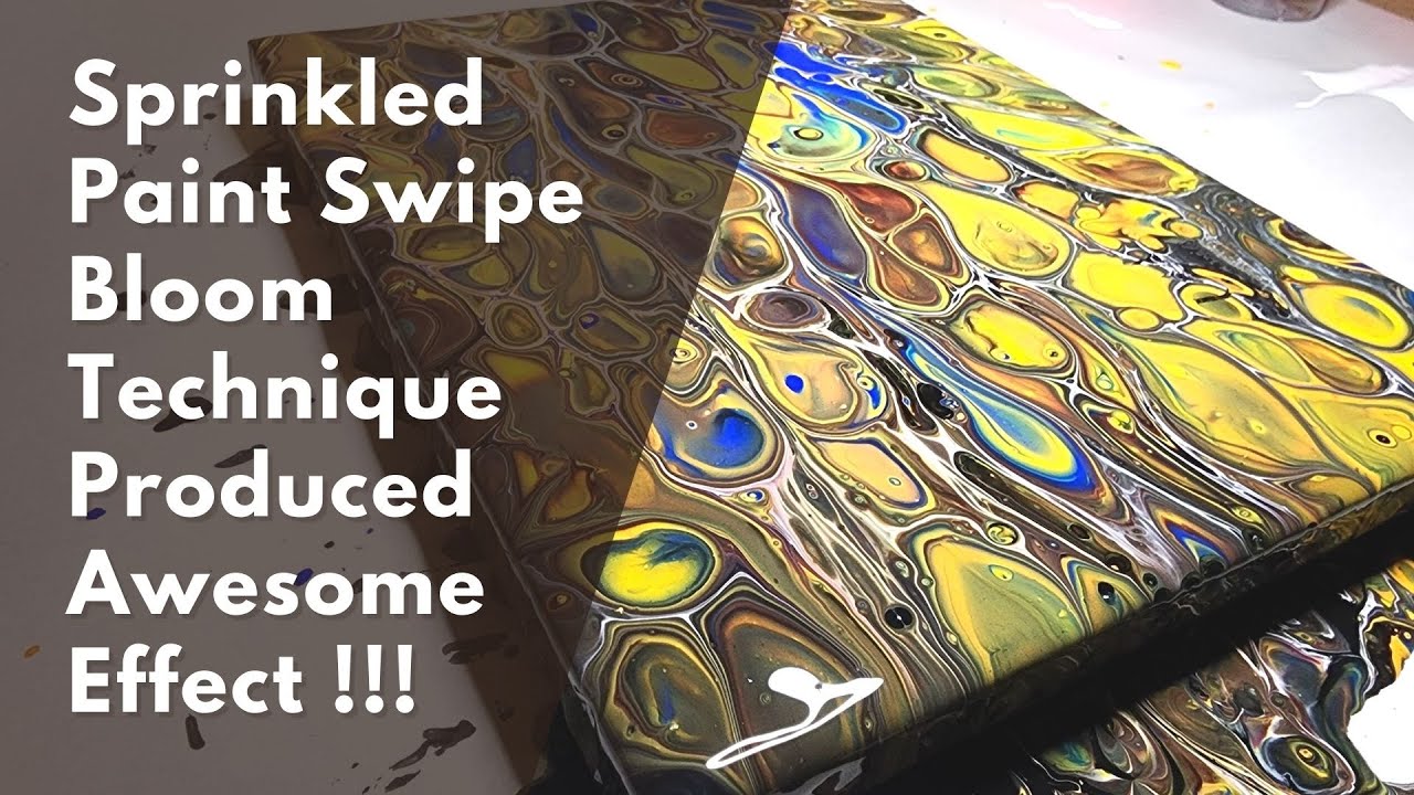 Acrylic Pour Art | Beautiful Cells in This Sprinkled Paint Swipe Bloom Technique