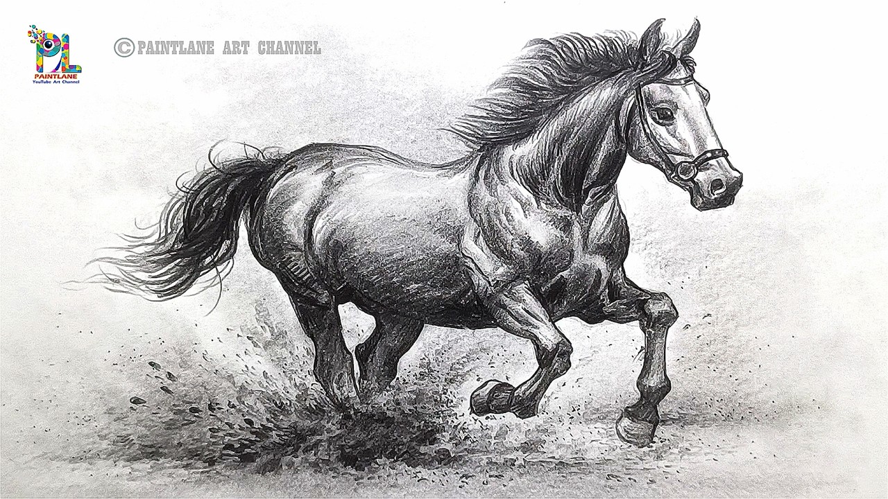 How to Draw a Realistic Running Horse | Pencil Sketch Tutorial Step by Step