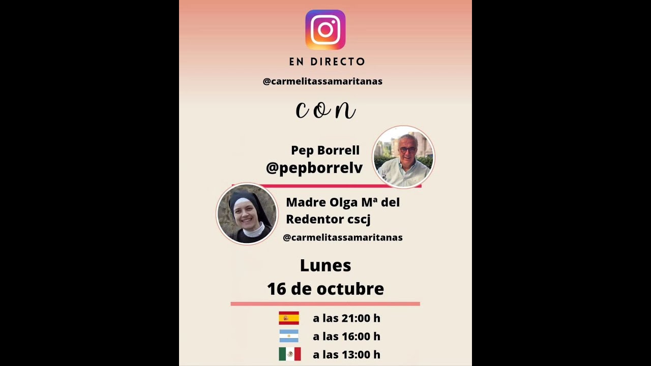 Entrevista a Pep Borrell por la Madre Olga Mª del Redentor, cscj. 16-10-23