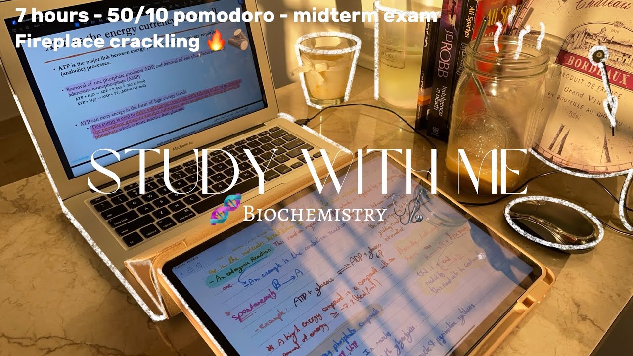 Study with me BIOCHEMISTRY🩺 | 7 HR - 50/10 pomodoro - no music - real time