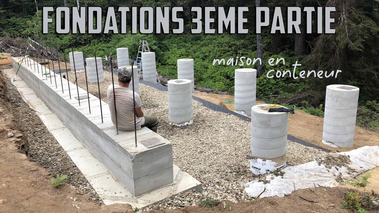 Comment faire des piliers en béton / 3e partie des fondations / maison en conteneur autoconstruction