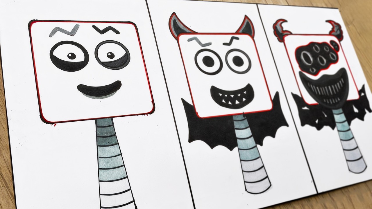 Drawing All Phases in New Incredibox Sprunki OC of Nineteen (from Numberblocks) / From Phase 1 to 3