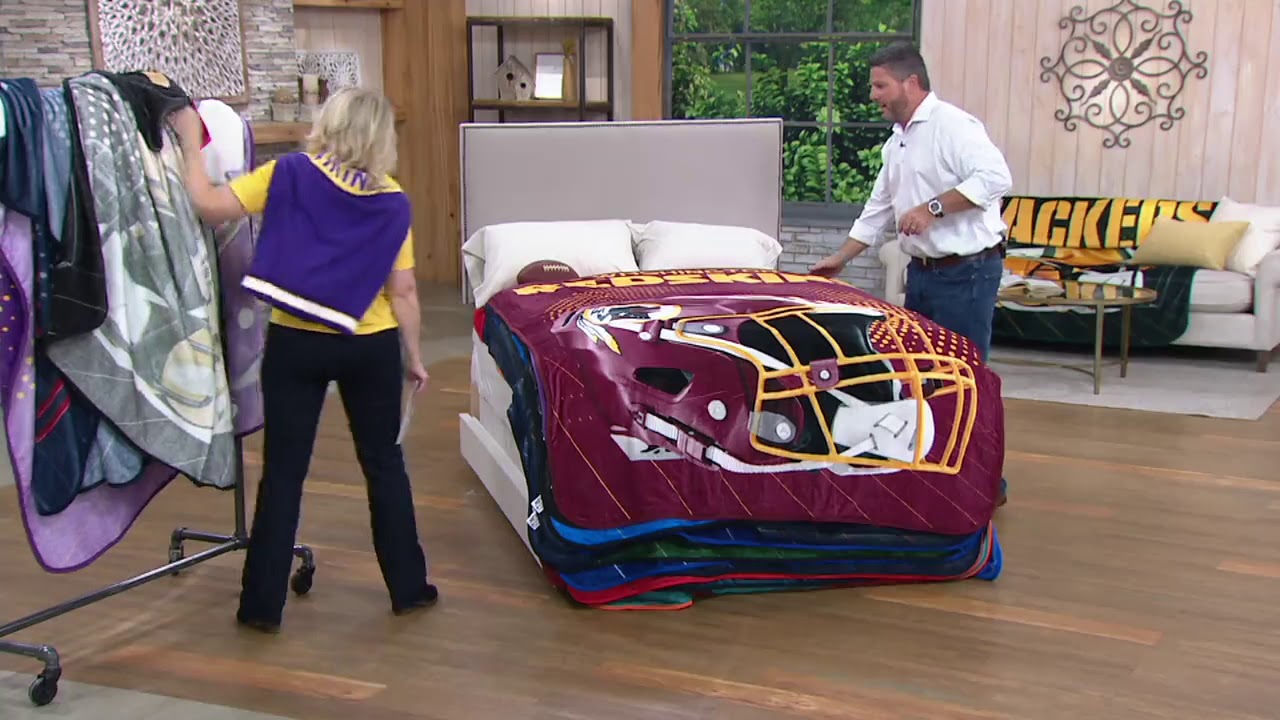 NFL 60" x 80" Grid Iron HD Silk Touch Team Throw on QVC