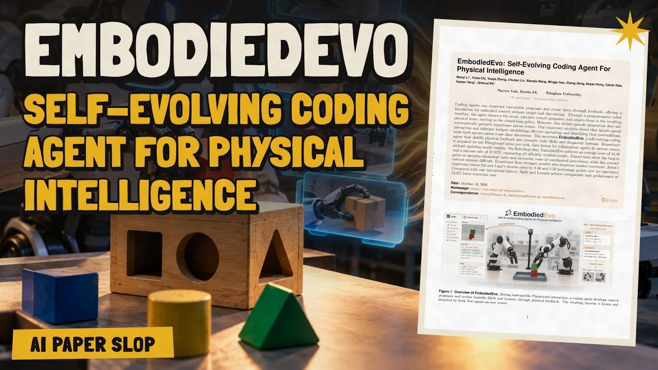 EmbodiedEvo: саморазвивающийся кодинг-агент для физического интеллекта (октябрь 2026 г.)