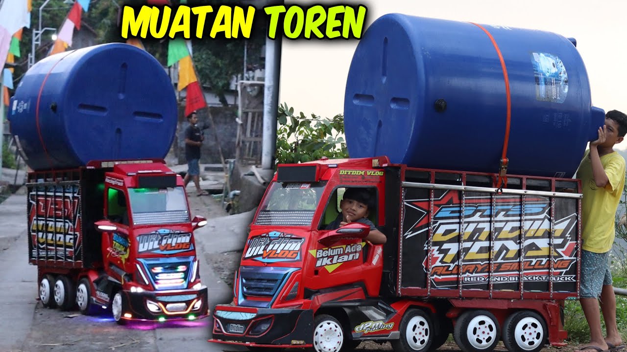 MUATAN BERAT!! DITDIM PAKAI TRUK BANTU AYAH MUATAN TOREN TANDON AIR BESAR