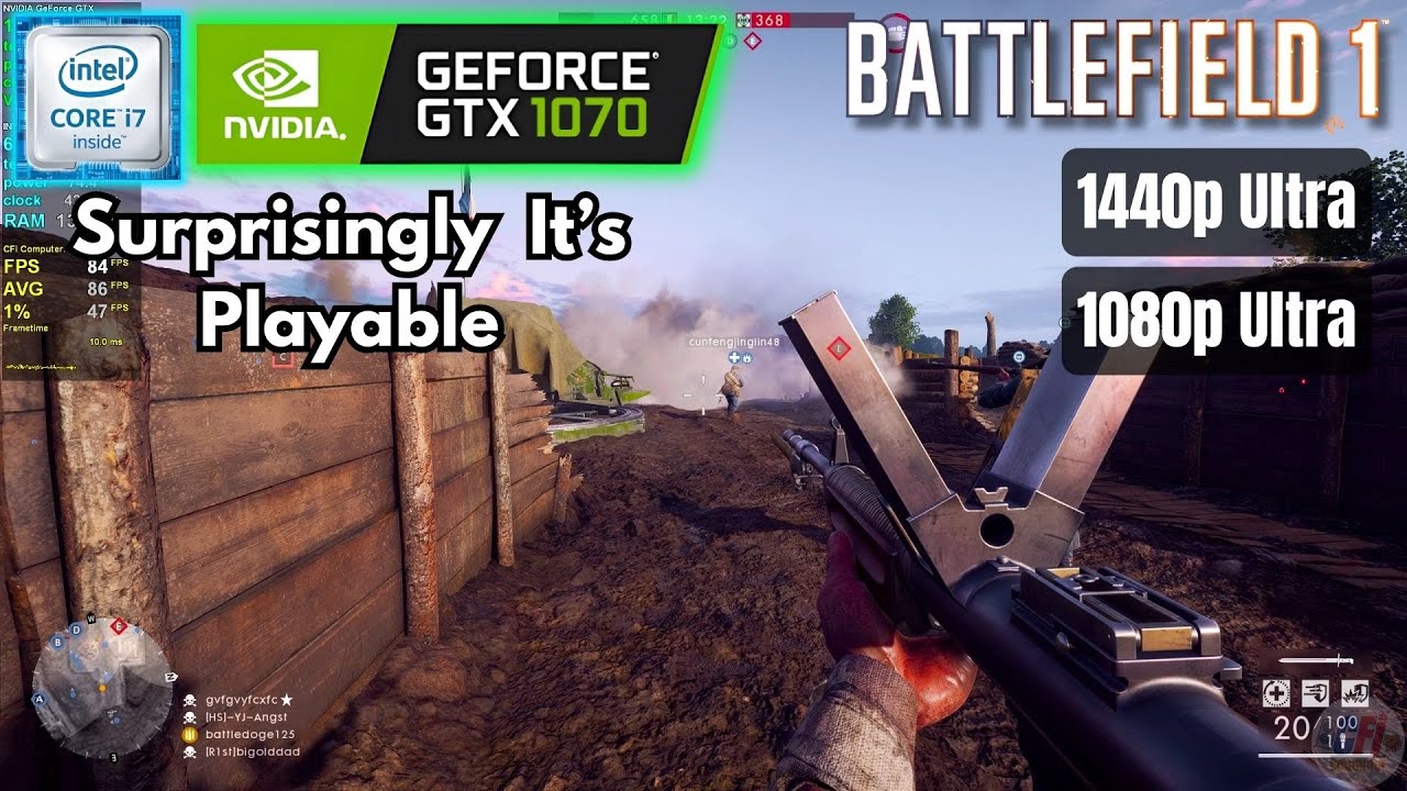 Battlefield 1 on GTX 1070 - It's Playable on 1440p Ultra Settings! | 1080p & 1440p Benchmark 2025