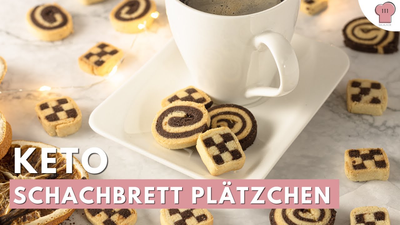 Viele Plätzchen - wenig Kohlenhydrate 😍 Keto Schwarz-Weiß-Gebäck Keks Rezept ohne Zucker