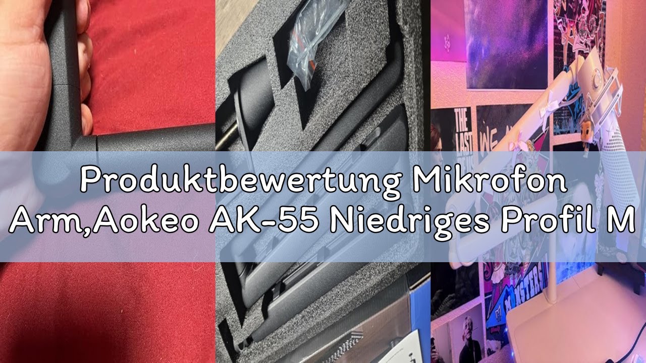 Produktbewertung Mikrofon Arm,Aokeo AK-55 Niedriges Profil Mikrofon Ständer Arm für HyperX QuadCast,