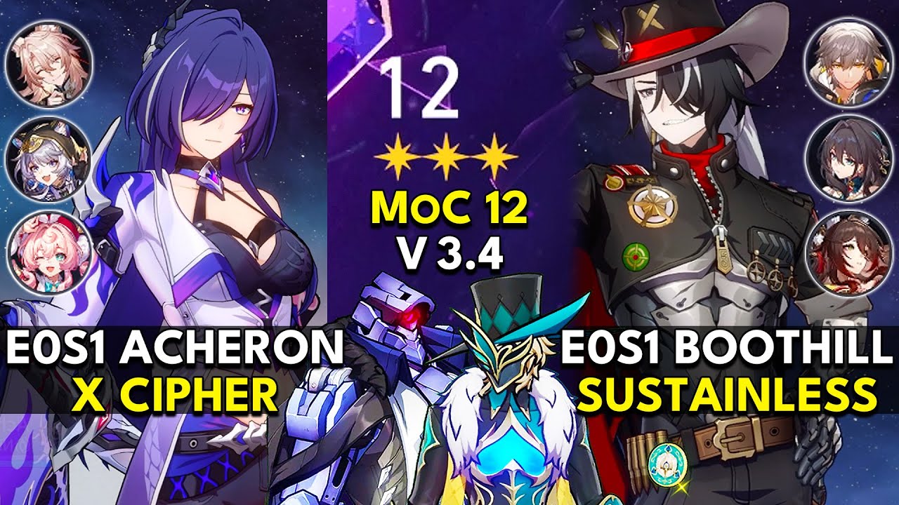 E0S1 Acheron x Cipher & E0S1 Boothill Sus | Memory of Chaos Floor 12 (3 Stars) Honkai: Star Rail 3.4